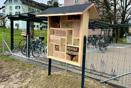 A newly installed insect hotel in Schwerzenbach probably offers as many rooms as a casino hotel in Las Vegas.