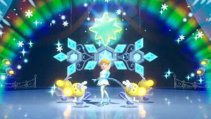 Grazie al mio successo nel pattinaggio sul ghiaccio, ricevo una stella scintillante. Yeah! 