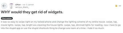 Le consensus parmi les fans de Hue était clair : les widgets étaient une perte sèche.