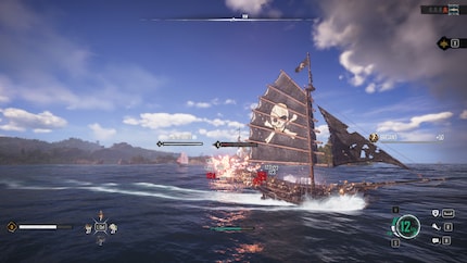 Die Schadenszahlen, die aus dem gegnerischen Schiff schwirren, erinnern mich daran, dass diese Spielwelt nur aus Einsen und Nullen besteht: Die Immersion verpufft.