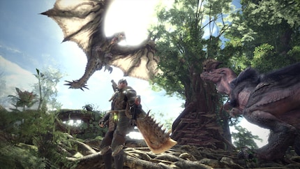«Monster Hunter: World» setzt auf immersive Kämpfe gegen die riesigen Dino-Viecher.