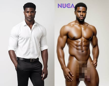 Le immagini vestite sono talvolta molto diverse da quelle nude. Questo signore qui, ad esempio, ha improvvisamente delle cosce due volte più muscolose e un viso diverso.