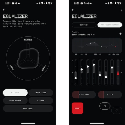 L’appli Nothing X fournit un égaliseur pour les deux paires, mais l’égaliseur avancé n’est présent que sur les Ear.