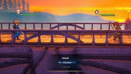 Ein Duell zwischen zwei Freunden bei Sonnenuntergang.