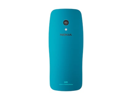 Rückansicht der blauen Variante des neuen Nokia 3210.