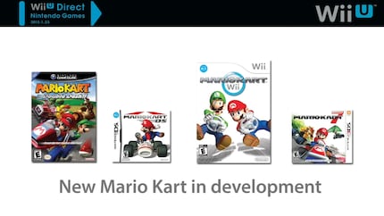 «Mario Kart 8» viene annunciato con questa diapositiva PowerPoint poco spettacolare.