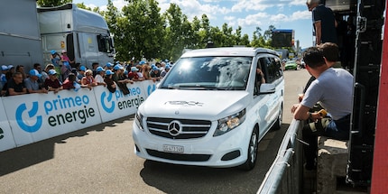 Il produttore svizzero di occhiali sportivi «React», uno degli sponsor del Tour de Suisse di quest'anno.