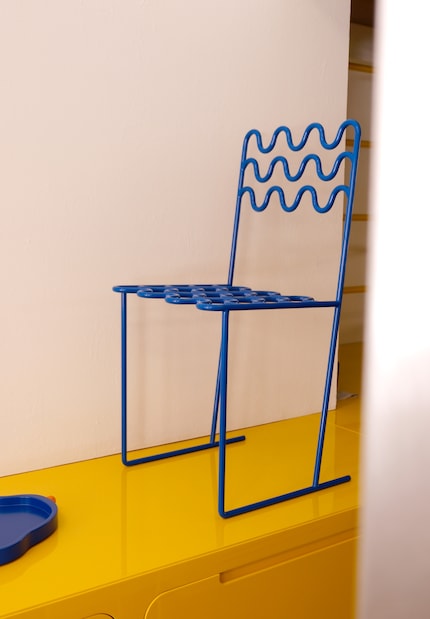 Fredrik Paulsen chose the fluorescent colour for his Wavy Chair by Vero International to make the design even more distinct.