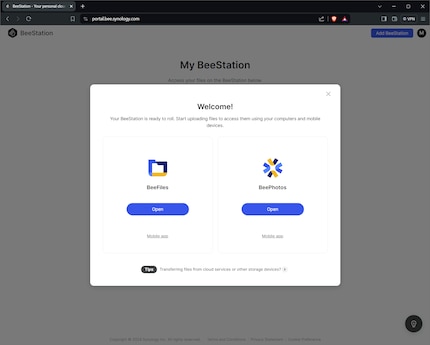 Synology attire toujours l’attention sur tout ce qui est important. Même si vous lancez l’une des applications, une nouvelle fenêtre s’ouvre pour vous donner des conseils lors de la première utilisation.