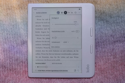 L'éclairage de l'écran s'adapte automatiquement à l'heure. Ici, en mode lumière du jour normal avec la luminosité maximale...