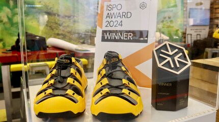 In kräftigen Farben präsentiert sich der neue «Hyperport H2»-Schuh von Keen auf der ISPO. Es gibt die Sandale auch in dezenteren Tönen.