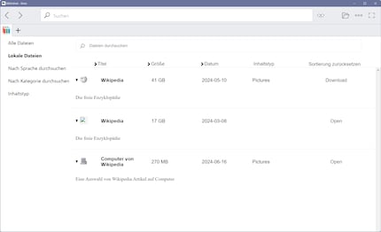 A seconda delle esigenze, puoi utilizzare Kiwix anche per scaricare più versioni di Wikipedia.