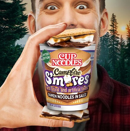 More than just a PR joke. Instant noodles with S'mores flavour are available in the USA.