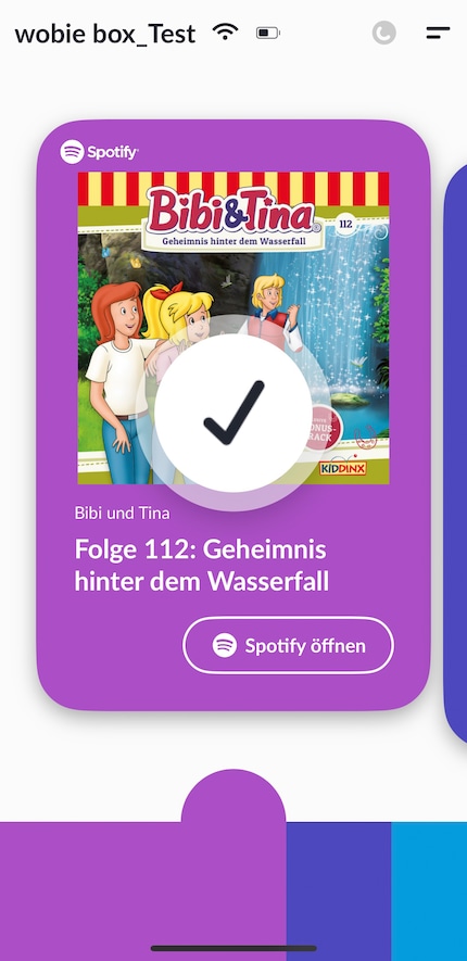 Spotify-Content auswählen, zurück zur App und auf einer bunten Registerkarte fixieren.