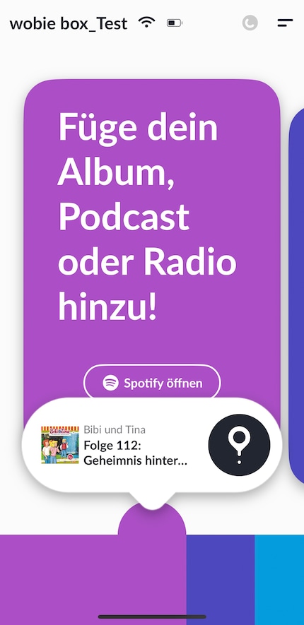 Die Regenbogentasten belegst du via Wobie-App und Spotify.