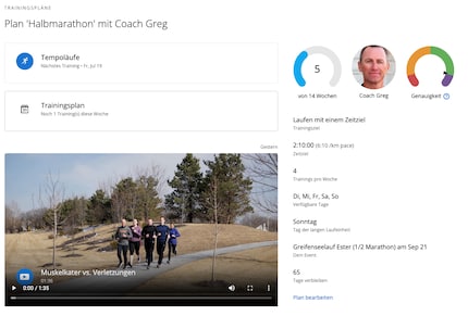 Greg le coach établit mon programme jusqu’à la course du Greifensee.