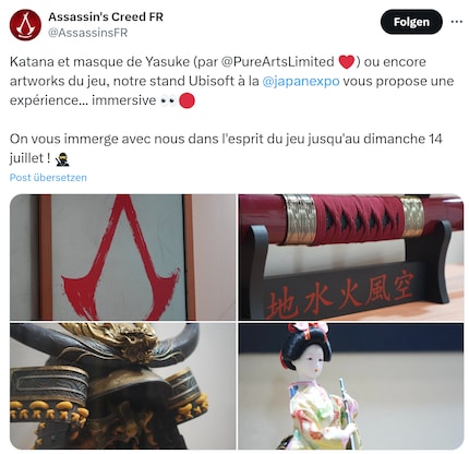 The sword on the top right has nothing to do with Assassin’s Creed.