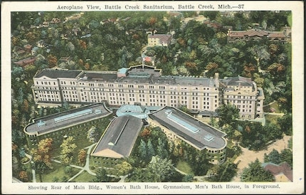 Das Battle Creek Sanatorium auf einer Postkarte.