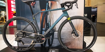 The Rondo Mylc CF1 with Enhanced Gravel Geometry (EGG), featuring a significantly longer reach and slacker head angle at Eurobike in Frankfurt.