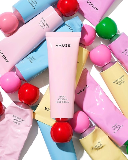 Les combinaisons de couleurs, Amuse sait faire : les crèmes pour les mains Vegan Soy Bean.