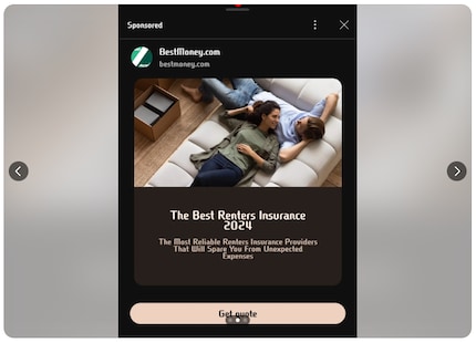Sur l'appareil mobile, la publicité apparaît également.