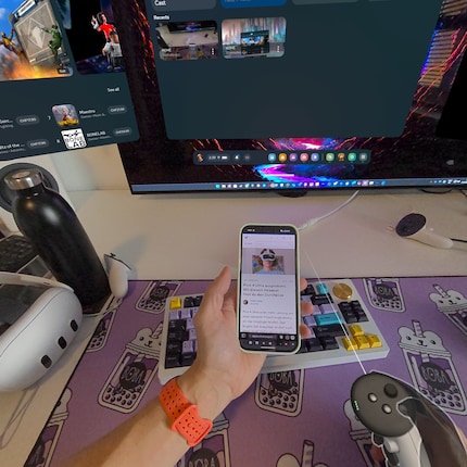 Sur la capture d'écran, le texte est nettement plus lisible qu'avec les lunettes VR.