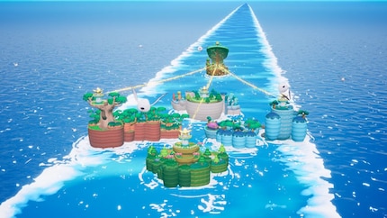 Les îles sont littéralement attachées au navire, ou plutôt à l’arbre magique.