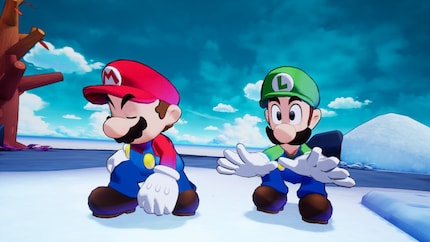En atterrissant sur une île, au contraire de Mario, Luigi se casse régulièrement la figure. Les animations sont très réussies.