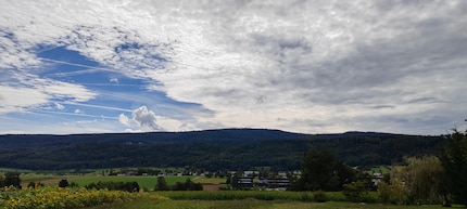Der Wetterwechsel wird hier deutlich: Von Westen zieht, begleitet von starkem Wind, ein Gewitter auf.