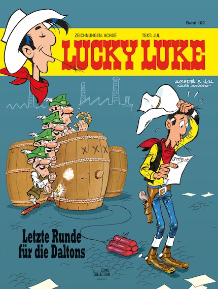 La couverture de la 102e aventure de Lucky Luke.