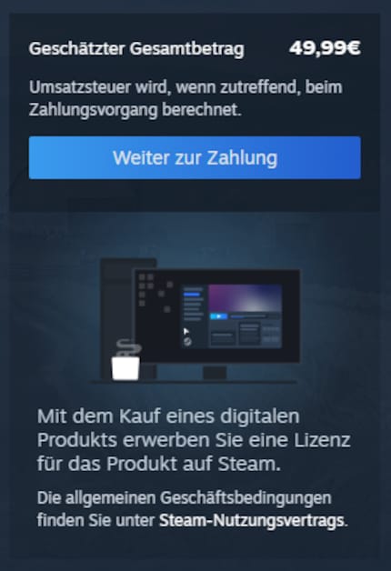 Steam indique que vous n'achetez qu'une seule licence.