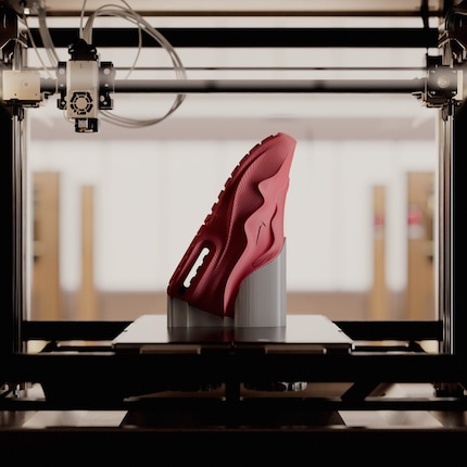 Shoe on a press stud: until now, the sole or upper material was 3D-printed, but now Nike can do both.