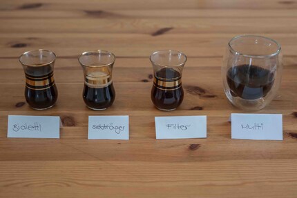 Mein Siebträger-Kaffee gewinnt. Der Kaffee des Zubereiters schmeckt mir nicht.