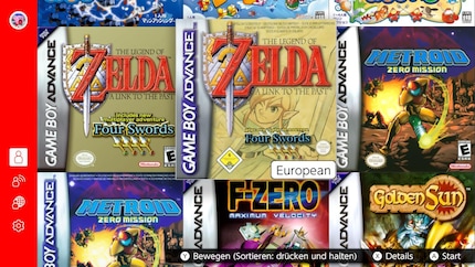 Nintendos Online-Abo lohnt sich vor allem für Retro-Fans. Im Bild: die GBA-Spielbibliothek.