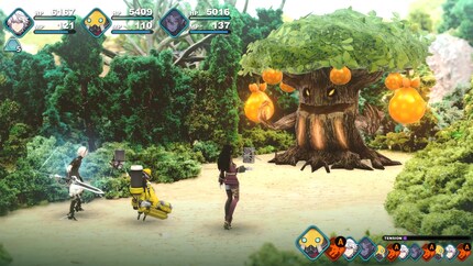 L'écran de combat lors d'un combat contre un boss.