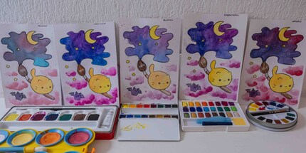 Pour la comparaison, j'ai toujours peint le même tableau avec les couleurs