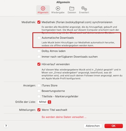 Wenn du diesen Punkt aktivierst, werden alle Sounds automatisch heruntergeladen.