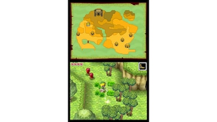 Dans le nouveau Zelda, une grande partie du jeu se déroule sur l’écran tactile du bas, y compris les commandes.