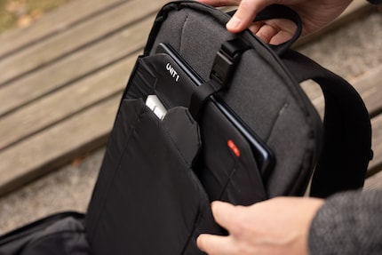 The backpack offers space for a laptop, tablet or - as in my case - a small external keyboard.