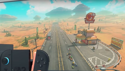 Schöne Aussichten: Die Umgebung der Strecke ist deutlich realistischer und detaillierter gestaltet als in früheren Mario-Kart-Spielen.