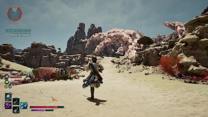 Et un paysage désertique impitoyable dans «Shatterscarp». «Avowed» offre beaucoup de variété.
