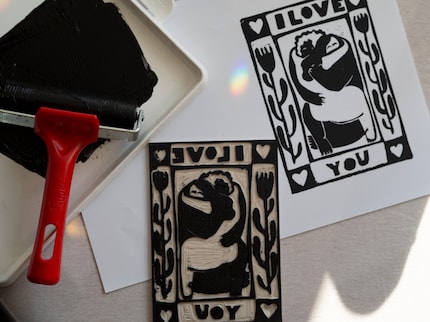 I love you e I love linoleografia.