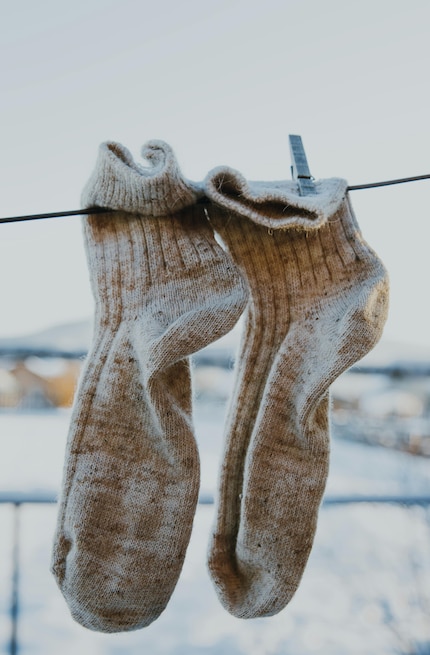 Socks, sportswear and underwear should be washed frequently and with care.