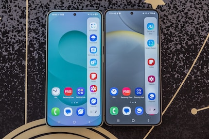 Vous trouverez des fonctions d'IA sur les deux smartphones. Sur le Galaxy S25 à gauche, il y en a actuellement un peu plus.