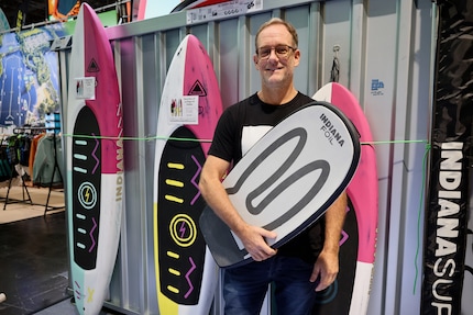 Maurus au Boot avec les planches de foil Indiana.
