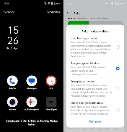 In modalità super risparmio energetico, il telefono dura il doppio che in modalità normale.