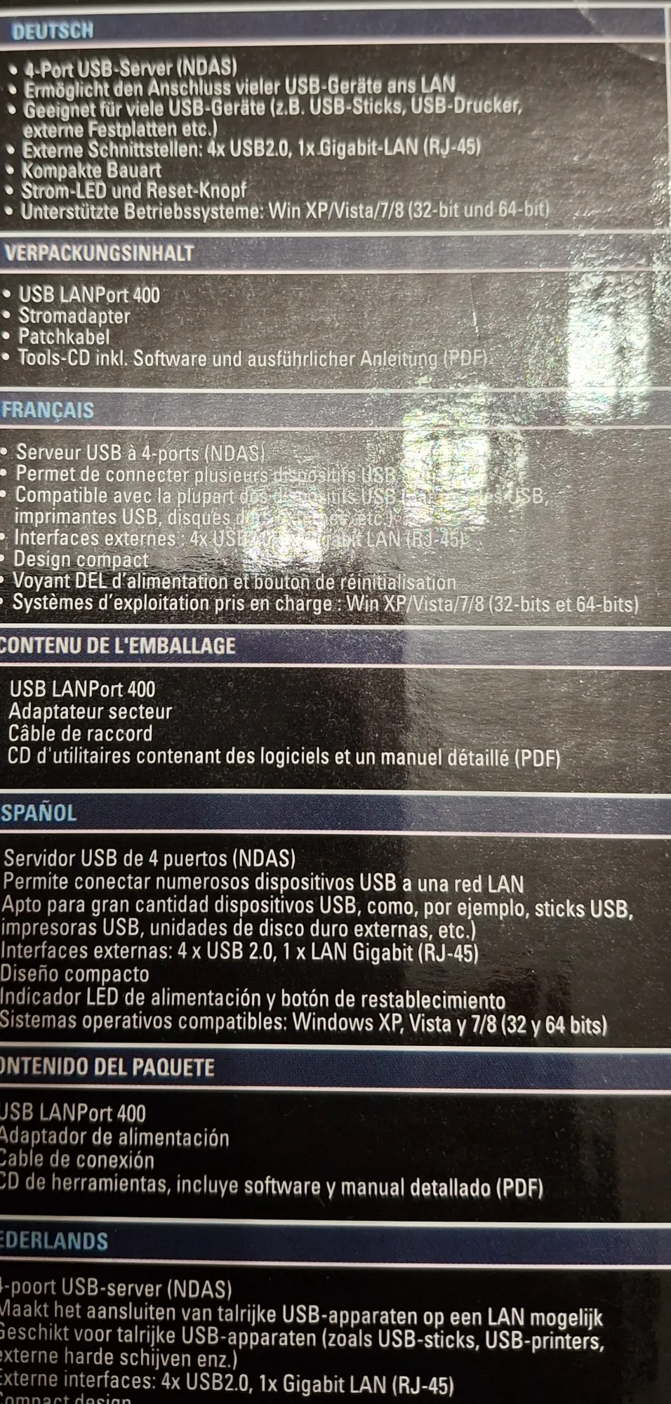 Immagine prodotto Sharkoon Porta LAN USB 400 (USB)