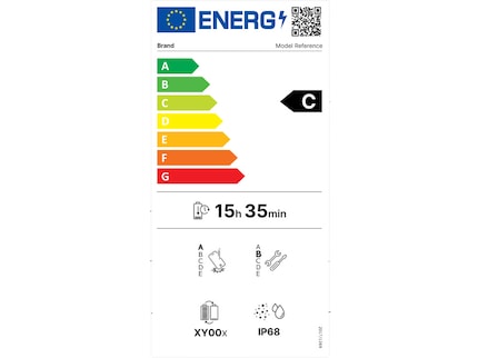 L'exemple d'étiquette énergie de l'UE.