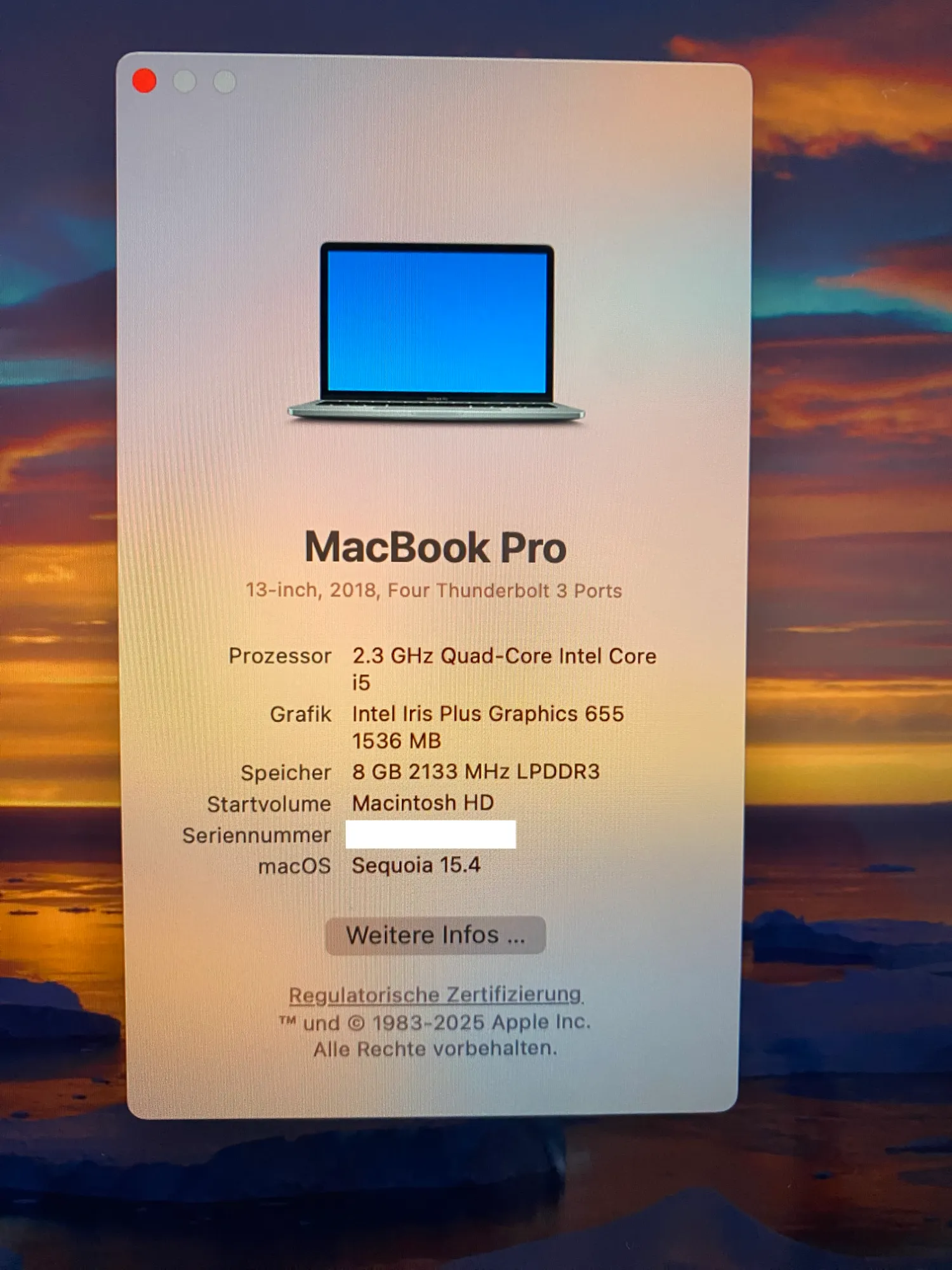 Produktbild Apple MacBook Pro 13 – 2018 (13.30", Intel Core i5-8259U, 8 GB, 256 GB, CH)