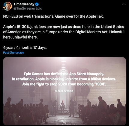 Tim Sweeney sta combattendo contro le tasse di Apple da oltre quattro anni.